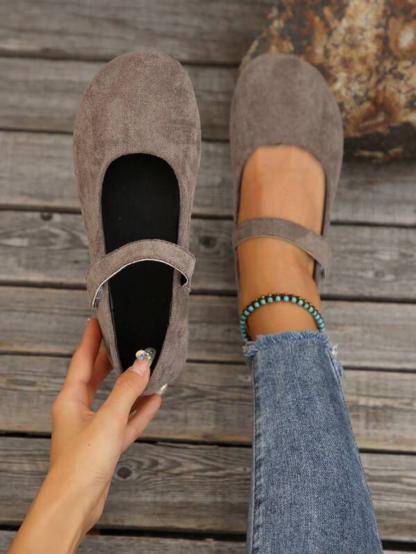 Women's Flat Round Toe Loafers, Fabric Upper Synthetic Leather Sole, Outdoor Lightweight & Comfortable