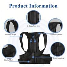 Corrector de postura para hombres y mujeres - Soporte de espalda para apoyo lumbar y postura erguida - Enderezador de espalda transpirable, corrector de postura para cuello, espalda y hombros - Multicolor - Ver 8