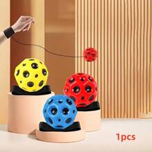 1 pieza Mini pelota de ejercicio con muñequera, pelota de ejercicio elástica de agarre cómodo, de poliéster termoplástico duradero, con patrón de espacio y luna, adecuada para actividades recreativas al aire libre y entrenamiento - sin alimentación, sin electricidad requerida