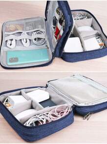 Estuche Organizador Almacenamiento de Cables Impermeable De Nailon Varios Colores - Azul - Ver 7