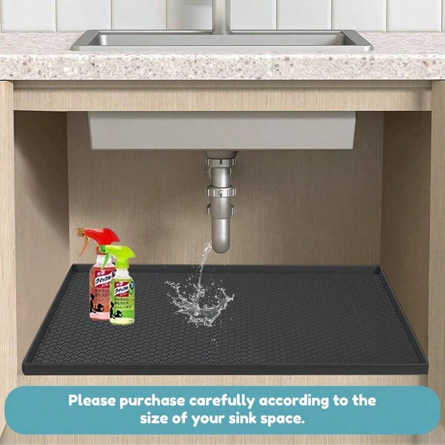 Alas Pelindung Wastafel Silikon, Pelapis Wastafel Tahan Air untuk Kabinet Wastafel Dapur, Baki Tetesan, Alas Pengeringan Piring, Alas Hewan Peliharaan, Tatakan Kopi & Alas Serbaguna
