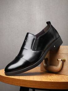 Men's Pointed Toe Dress Shoes, New Autumn/Winter English Style Business Formal Casual Versatile - Black - View 1