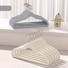 20 piezas/10 piezas de perchas infantiles con revestimiento de felpa de colores mixtos, perchas antideslizantes y duraderas para secar ropa, perchas de bebé con felpa - Perchas antideslizantes adecuadas para bebés, niños pequeños, ropa de bebé - Perchas para niños con diseño delgado, esenciales para el almacenamiento en el hogar - percha para ropa de niños - Ver 18