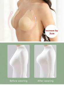 1pair Reusable Plus Rabbit Ear Nipple Covers, Invisible Silicone Adhesive Bra Pasties For Sports And Push-Ups