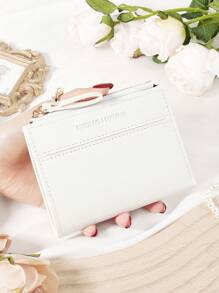 勃艮第包 Charry Red 包 酒红色包，时尚勃艮第钱包，女士短钱包，2 折设计，多卡夹，银行卡收纳袋，信用卡收纳袋，零钱袋，拉链开合，照片窗口，优质皮革，适合女朋友、母亲、老师、情人节、日常使用、旅行必需品、办公室、购物、女士必备钱包和卡夹的理想旅行包和礼品包 - 酒紅色 - 查看 12