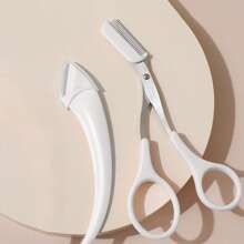 4pcs/2pcs/1pc Stainless Steel Eyebrow Trimmer Scissors Set With Comb, Suitable For Any Skin Type Beauty Tools, Unisex, Can Be Used For Depilation, Makeup, Home Decor, Vanity, Travel, Bedroom And More. Versatile Product Includes Makeup Accessories, Eyebrow Scissors, Christmas Gift And Others. - White - View 12