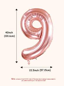 1 quả bóng bay Polyamide 40 inch, bóng bay trang trí tiệc hình số cho tiệc, Giáng sinh - Hoa hồng vàng - Xem 2