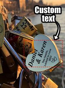 1 pieza, Candado personalizado grabado, un regalo de San Valentín personalizado para él, un candado de amor único, el primer regalo de San Valentín, regalo de San Valentín para el esposo, caja de regalo con candado y llave. Candado de viaje personalizado - Multicolor - Ver 3