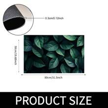1pc Green Plant Printed Anti-Slip Silicone Mud Kitchen Rug, 3D Rectangular Carpet For Living Room, Bedroom, Corridor, Bathroom, Laundry Room - Polyester, Suitable For Indoor And Outdoor Home Decor