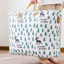 1 pieza Bolsa de almacenamiento impresa en tela no tejida impermeable y a prueba de humedad para ropa, edredones y artículos para el hogar, plegable y compacta, disponible en múltiples tamaños y diseños