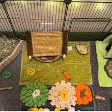 柔软珊瑚绒宠物地毯/垫子 - 超强吸水性，适用于兔笼，为小型动物提供舒适的睡眠环境 - 彩色 - 查看 5