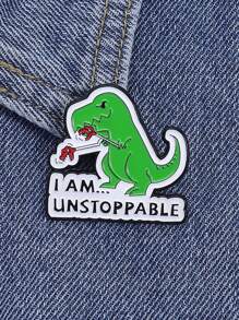 1 件 I AM UNSTOPPABLE 绿色恐龙胸针创意卡通动物徽章包包服装配饰赠送朋友日常珠宝配饰 - 綠色 - 查看 1