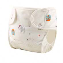 4件套可重复使用婴儿尿布套，防水防漏婴儿尿布裤，可洗布尿布衬垫 - 彩色 - 查看 19