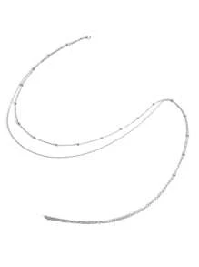 1pc Women's Fashion Double Layered Pearl Chain Body Chain, Suitable For Beach, Nightclub Party