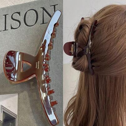 1 件高品质韩式法国巧克力亚克力发夹，时尚爪式发夹发夹发夹发夹发夹发夹发夹，休闲秋冬发饰，适合女士度假装