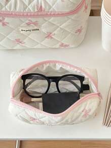 3-Piece Makeup Tool Storage Set 3-Piece Quilted Cute Style Cosmetic Bag Travel, College Dormitory, Bathroom Toiletry Bag Large Capacity Portable Cosmetic Bag Girls Gift Travel Essentials Holiday Essential Cosmetic Bag Beauty Makeup Bag