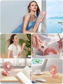 sweetfull 6-Speed Handheld Portable Fan With LED Display, Personal Mini Travel Fan With Power Bank, USB Rechargeable, Foldable, Suitable For Summer Cooling And Beach Travel,Spring Summer Picks,Brides Maid Gifts,Room,Bedroom Decor,Beach,Travel,For Men,For Women,Vacation,Cute Stuff,Mother's Day Gift,Bedroom Decor,Garden,Kitchen Decor,Summer,Beach,Travel Essentials,Room Decor,Squishy,Graduation - Other Colours - View 10