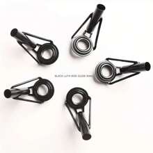 8pcs/Pack Ceramic High Carbon Steel Top Ring Guide Eye Set - Essential Lure Rod Accessories For Smooth Casting And Increased Durability - Black - View 6