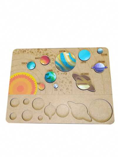 Tabuleiro do Sistema Solar - Brinquedo Educativo - estimulação cognitivas e coordenação motora fina