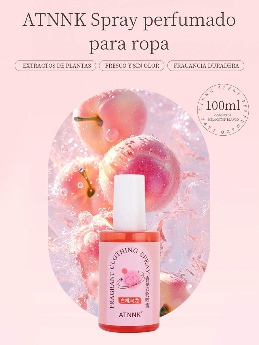 100ml Fragancia de ropa refrescante con aroma floral y frutado, ambientador en spray, de larga duración, aromaterapia, ambientador para el hogar, difusor, regalo, decoración del hogar. - Oolong de melocotón blanco - Ver 1