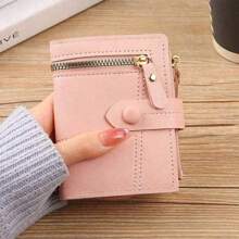 大容量女士钱包，带按扣，多功能手拿包，带拉链零钱包，适合日常使用，返校礼物，教师、学生、青少年礼物
