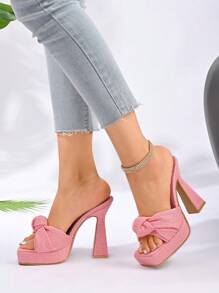 New Design Chunky Heel Bowknot Fashion Sandals For Women