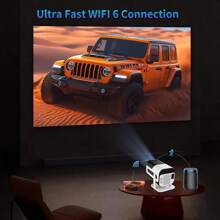 100 "Foldable Projector Screen/ JY320 Mini Projector US Plug Newly Native 720P 1080P/4K Android 13 Wired Auto Keystone Portable Video Projector, 180 Degree Flip, Home Movie Projector - 查看 3