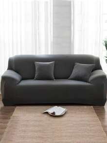 1pc All-Season Stretchable Solid Color Sofa Cover Set With 1pc Pillow Cover (Pillow Insert Not Included), Modern Minimalist Style Fit For Single/Double/Triple Seat Sofa, Home Decor High Elasticity Sofa Protector