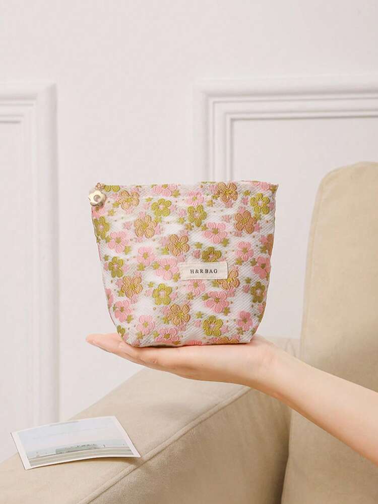 Ditsy Floral 大容量化妆包、便携式收纳袋、大开口洗漱包，可装口红、护肤品、化妆必需品 - 彩色 - 查看 6