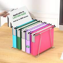 1/3/6 Pack Extra Capacity Plastic Hanging File Folders A4/Letter Size, 2 Inch Expansion Heavy Duty Hanging Folder For Bulky Files, 1/5-Cut Adjustable Tabs, Assorted Color - Multicolor - View 4