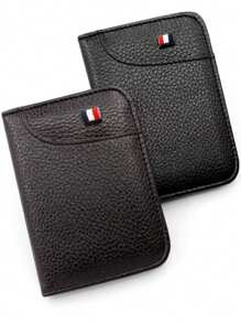 1pc Men's Minimalism PU Leather Credit Card Wallet, Men's Fashion Soft Thin ID Card Holder, Slim Small Business Cards Cases Holder Suitable For Teen Summer Casual Outdoor Athletic Or Vacation Travel Or Graduation Gifts Or Birthday Dress Accessories