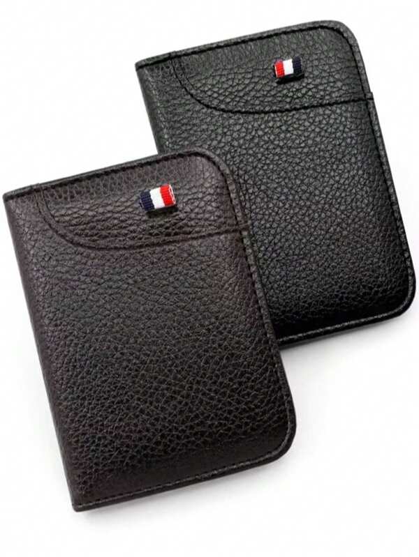 1pc Men's Minimalism PU Leather Credit Card Wallet, Men's Fashion Soft Thin ID Card Holder, Slim Small Business Cards Cases Holder Suitable For Teen Summer Casual Outdoor Athletic Or Vacation Travel Or Graduation Gifts Or Birthday Dress Accessories