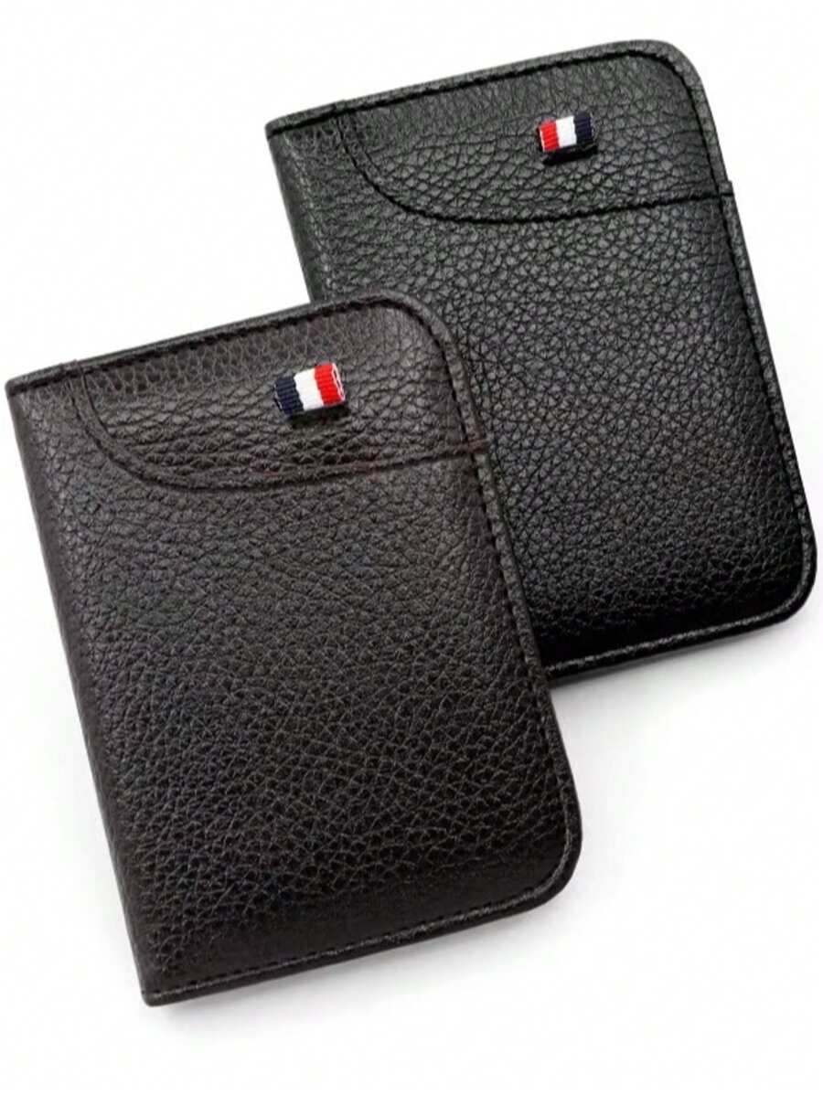 1pc Men's Minimalism PU Leather Credit Card Wallet, Men's Fashion Soft Thin ID Card Holder, Slim Small Business Cards Cases Holder Suitable For Teen Summer Casual Outdoor Athletic Or Vacation Travel Or Graduation Gifts Or Birthday Dress Accessories