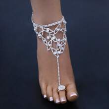 女士时尚夏季脚链奢华珠宝礼品（无盒） - 銀色 - 查看 6
