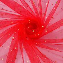 1pc Star & Moon Hexagonal Tulle Fabric, Handmade DIY Headpiece, Clothing, Dress, Flower Packaging, Soft Tulle