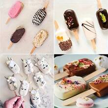 1pc 4/8-Cavity Oval Silicone Mold - DIY Chocolate And Ice Cream Cake Mold - Handmade Tools,DIY Popsicle Mold - Multicolor - View 6