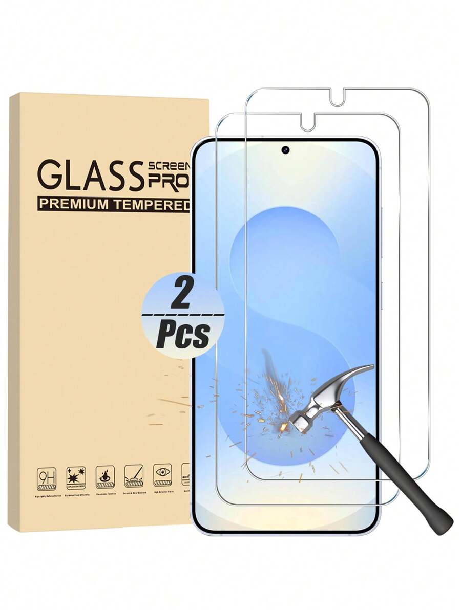 2 Stück gehärtetes Glas Bildschirmschutzfolie für Galaxy S25 Ultra [kompatibel mit Handyhülle][Kratzfest][Ultraschall-Fingerabdruckerkennung] Hochauflösende Schutzfolie kompatibel mit Samsung Galaxy S25 Ultra, A15, A14, A13, A55, A54, A16 Geschenk für Geburtstag, Familie, Freunde Handybildschirmschutz, Handyzubehör