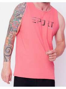 Men Tank Tops - Coral Pink - View 2