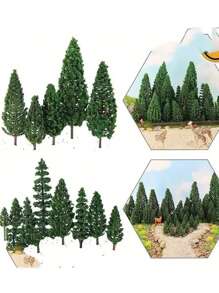 4-12 厘米 HO N 比例塑料模型树铁路景观风景模型树用于装饰建筑模型铁路场景景观、玩具、微型、模型套件 - As photo - 查看 15