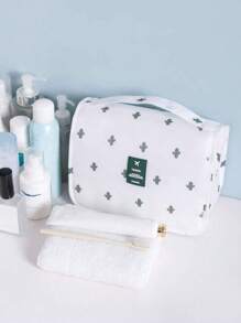 便携式化妆包，1 件聚酰胺多功能折叠仙人掌图案洗漱包，适用于旅行化妆包 - 彩色 - 查看 3