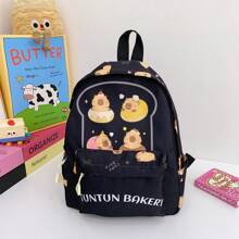 Cute Capybara Printed Backpack, Unisex Versatile Small Bookbag For Kids, Daycare Schoolbag - A - View 12