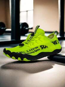 L.S.W.P 男女通用透气水鞋 - 速干、防滑五指水上运动鞋，适合室内健身、举重、瑜伽和户外活动，如海滩、游泳、冲浪和徒步旅行 - 耐用橡胶鞋底、系带闭合、四季皆宜、沙滩鞋 - 綠色 - 查看 4