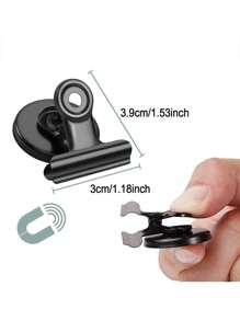 1/5/10st Zwarte magnetische clips, sterke koelkastmagneten met clip, duurzame metalen bulldogclips met magnetische achterkant, perfect voor thuis, op kantoor en in de keuken, ideaal voor het vasthouden van foto's, notities, papieren en recepten
