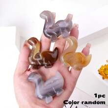 1PC Natural Crystal Agate Dinosaur Hand Engraving Display Healing Crystals Home Decoration Gift