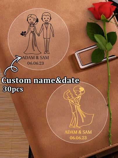 30/60/120/240 unidades de etiquetas personalizadas para recuerdos de boda, pegatinas personalizadas de agradecimiento para bodas, etiquetas personalizadas para recuerdos de fiestas, etiquetas personalizables para despedida de soltera, etiquetas para bolsas de golosinas, pegatinas autoadhesivas para fiesta de boda