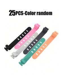 6pcs Reusable Silicone Cable Ties, Suitable For Headphones, Phone Chargers, Mice, Audio Devices, Computers, Etc. For Home, Office, Kitchen, School (Random 6 Colors) - Multicolor - View 16