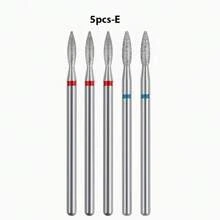 5件套金刚石美甲钻头套装 - 精密修甲磨刀器，带颜色编码刀头，方便识别，适用于卸除亚克力和凝胶指甲油、去除死皮 - 无异味电动指甲锉配件，美甲师用品 - 彩色 - 查看 9