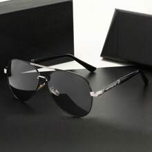 1 pièce Nouvelles lunettes de mode polarisées de luxe pour hommes, lunettes de mode pour la conduite pour hommes, marque designer vintage noire pour hommes, lunettes de soleil décontractées pour l'été, la plage, les vacances, l'extérieur et les voyages
