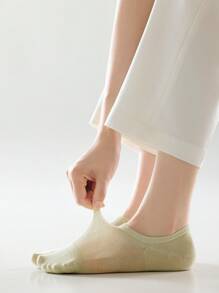 5 pares de calcetines de tobillo de algodón delgado, transpirables y absorbentes del sudor, de unicolor para mujer, anti-olor