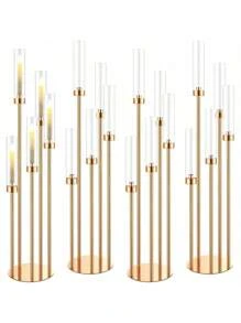 Candelabro de piso dorado con 5 brazos de 42.5" de alto, centro de mesa para candelabros, candelabro de metal para decoración de Navidad, boda, Halloween, fiesta en el hogar, decoración de habitaciones, regalos